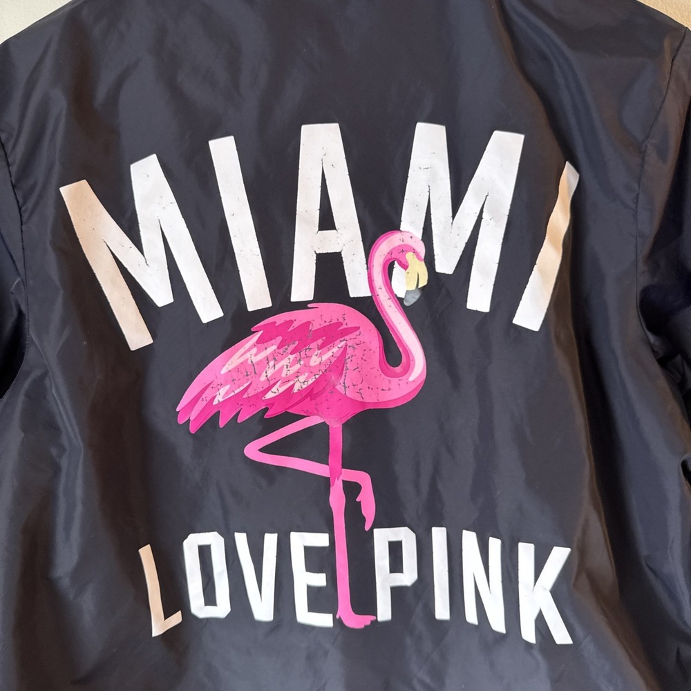 Victorias‎ Secret Pink Miami Anorak Jacket Size XS Coach Windbreaker Flamingo